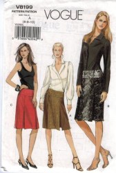 8199 EASY VOGUE SLIM FITTING LO RISER PLEAT SKIRTS, OVERLAY PATTERN 18-22